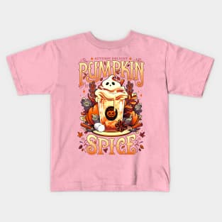 Ghostly Pumpkin Spice - Cute Food Kids T-Shirt